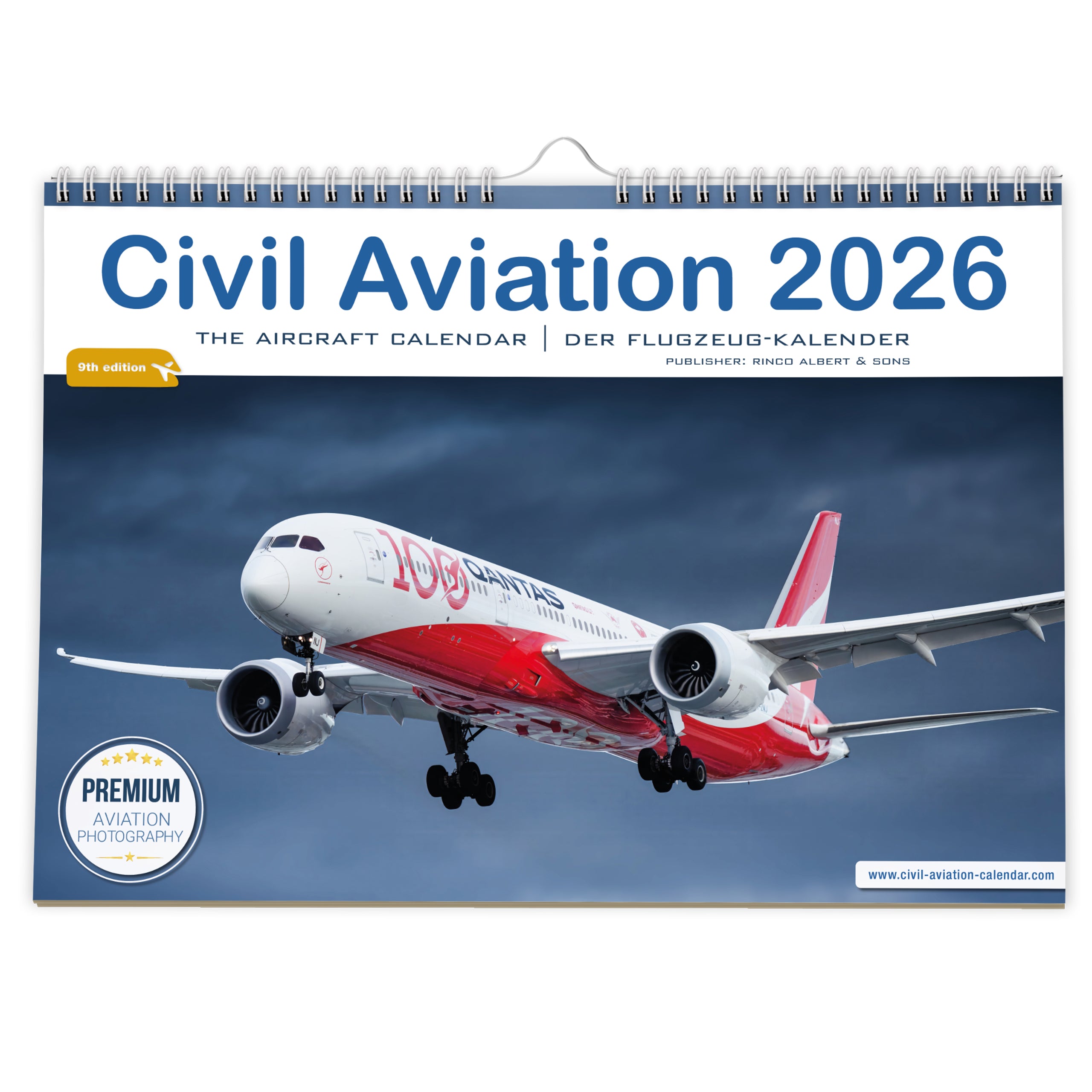 Flugzeugkalender Civil Aviation 2026 - A3 Wandkalender
