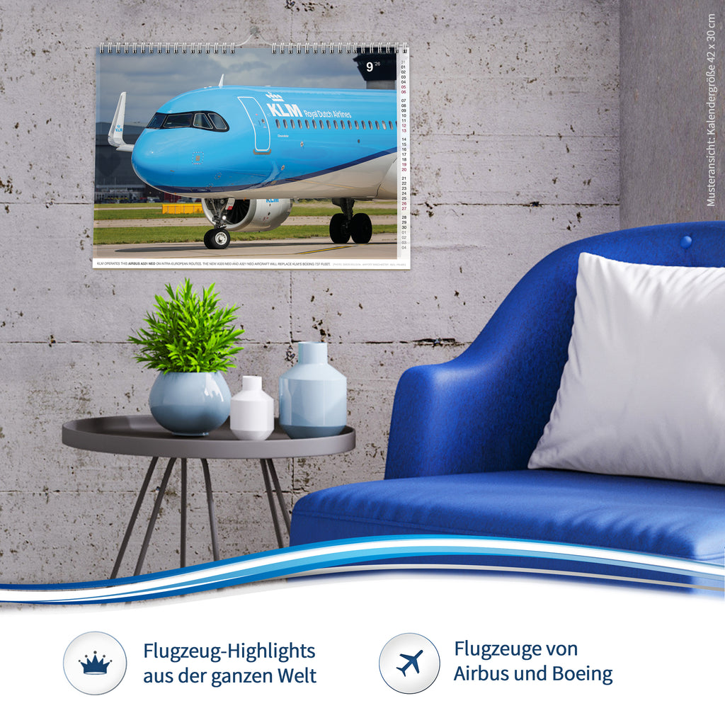 Flugzeugkalender Civil Aviation 2026 - A3 Wandkalender