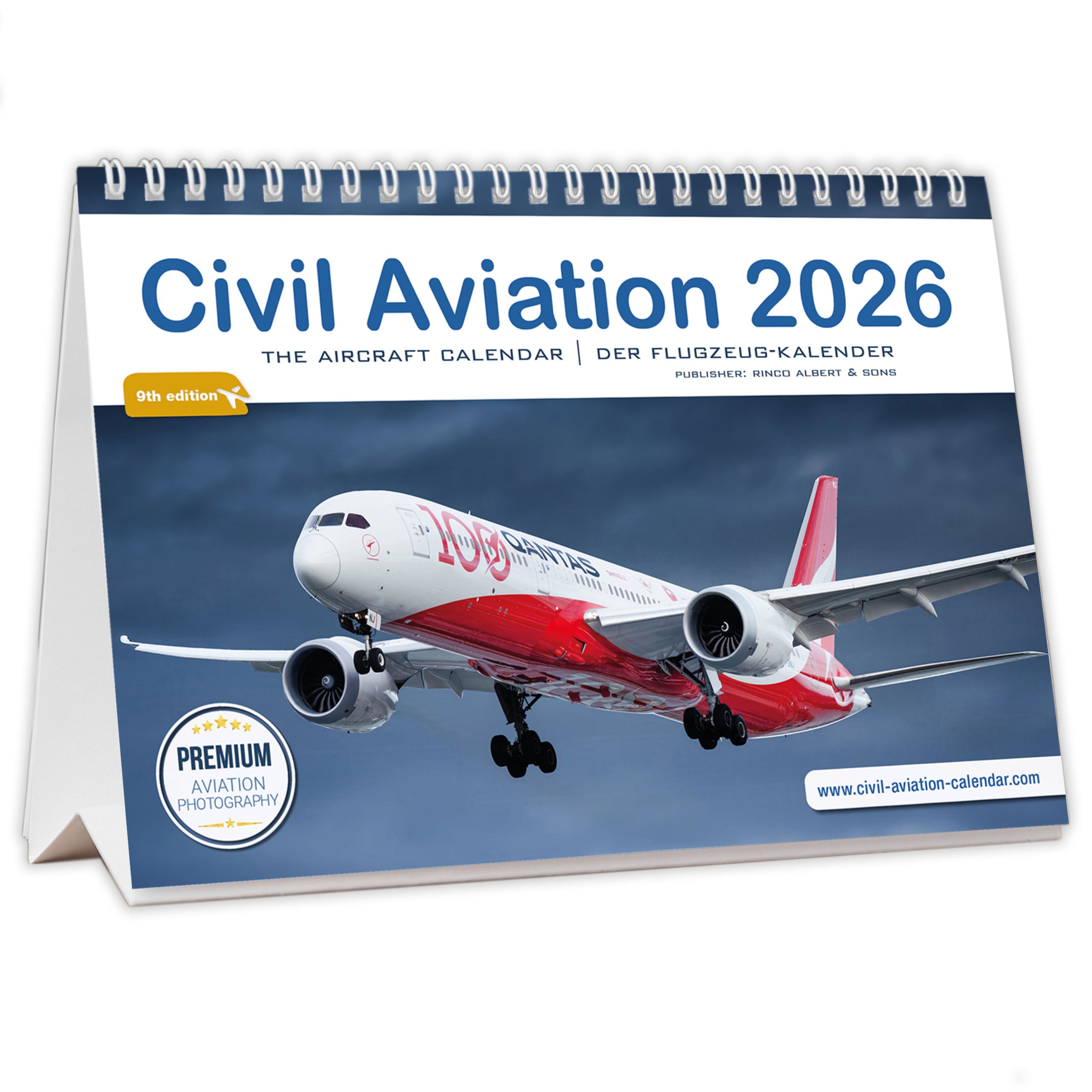 Flugzeugkalender Civil Aviation 2026 - A5 Tischkalender