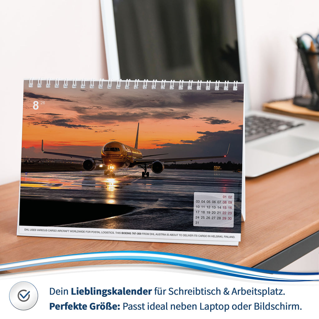 Flugzeugkalender Civil Aviation 2026 - A5 Tischkalender