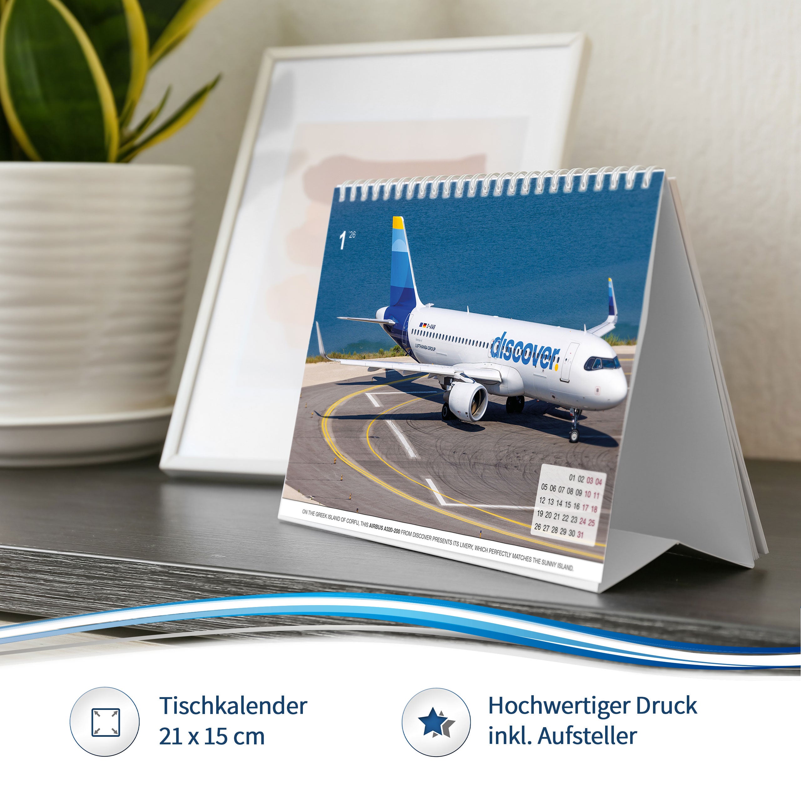 Flugzeugkalender Civil Aviation 2026 - A5 Tischkalender