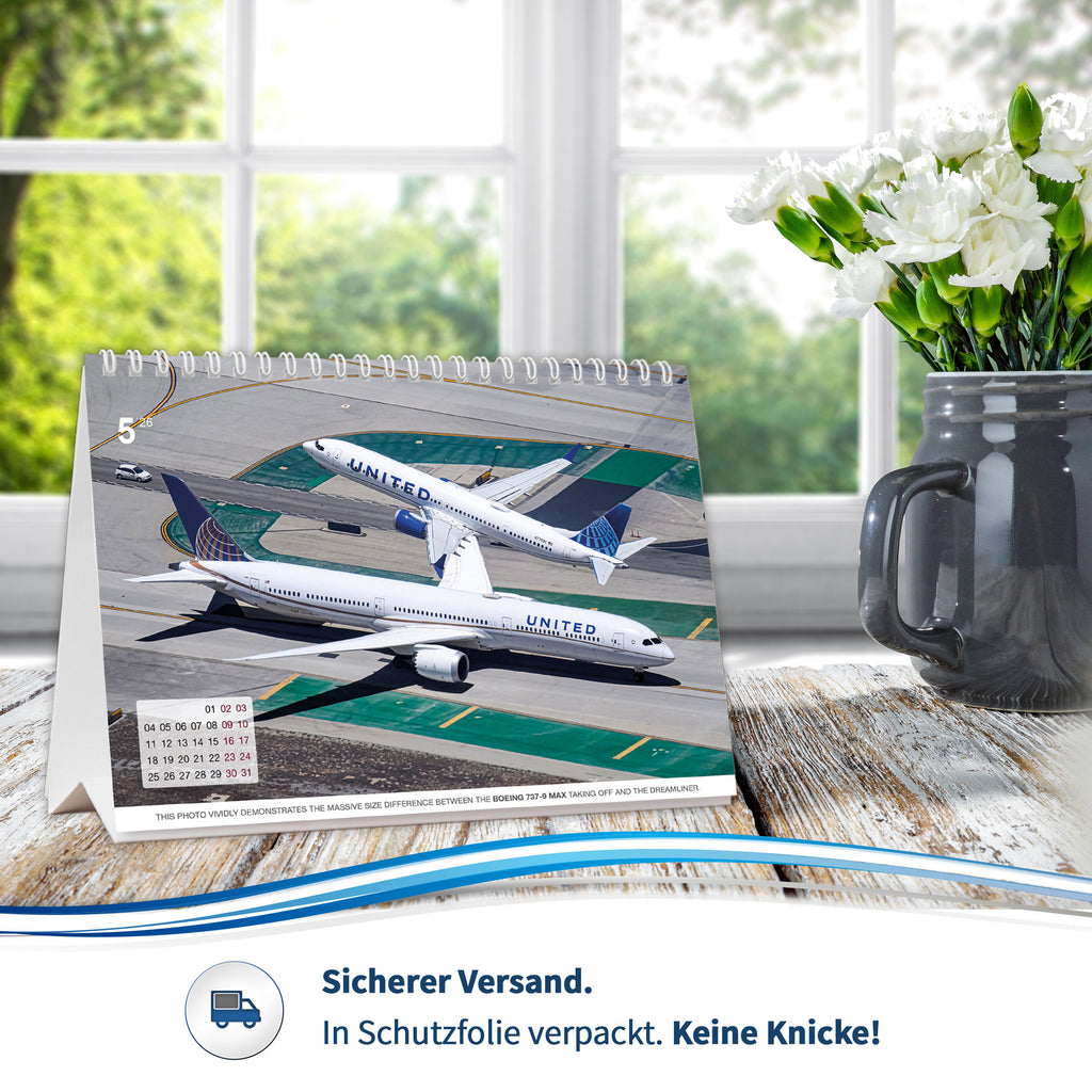 Flugzeugkalender Civil Aviation 2026 - A5 Tischkalender